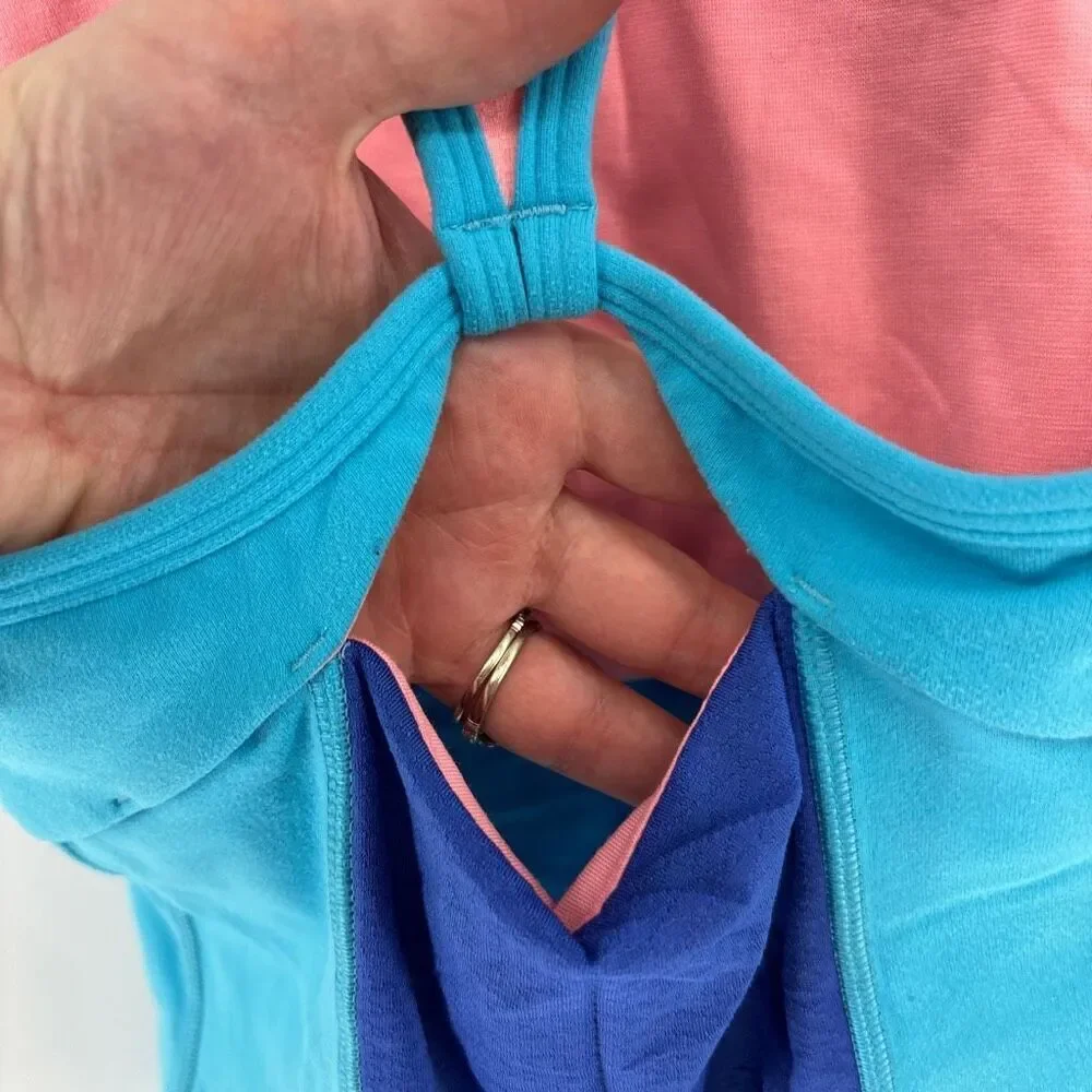 Ivivva by Lululemon Kids Blue Pink Keep Ur Cool Racerback Tank Top Size 14